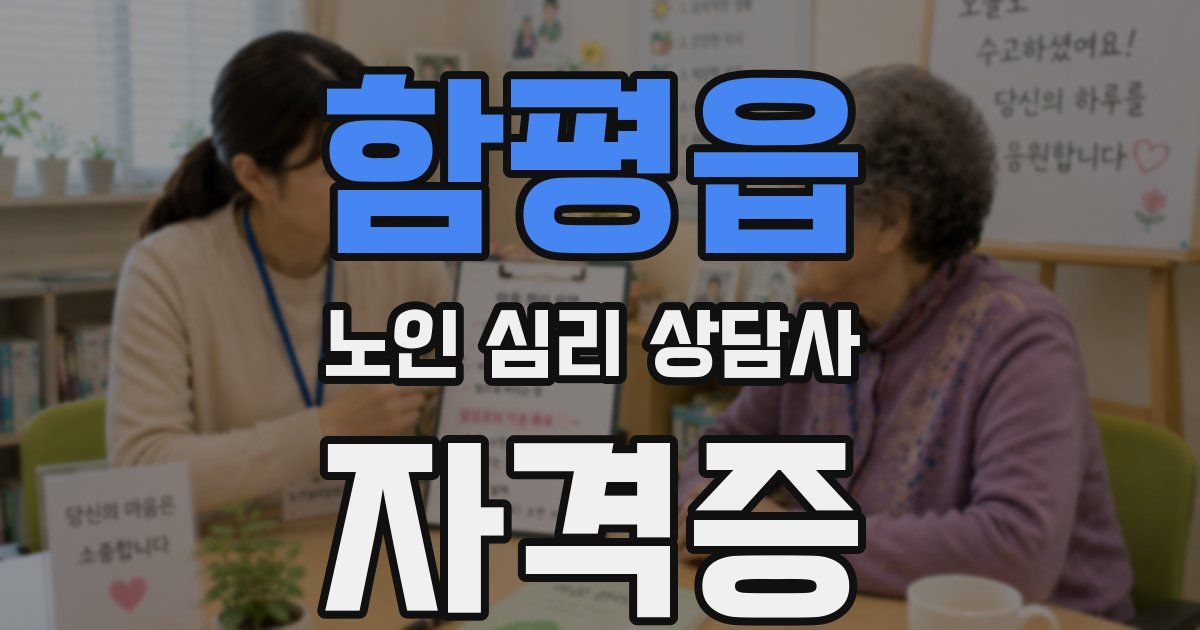 함평읍 노인 심리 상담사 자격증