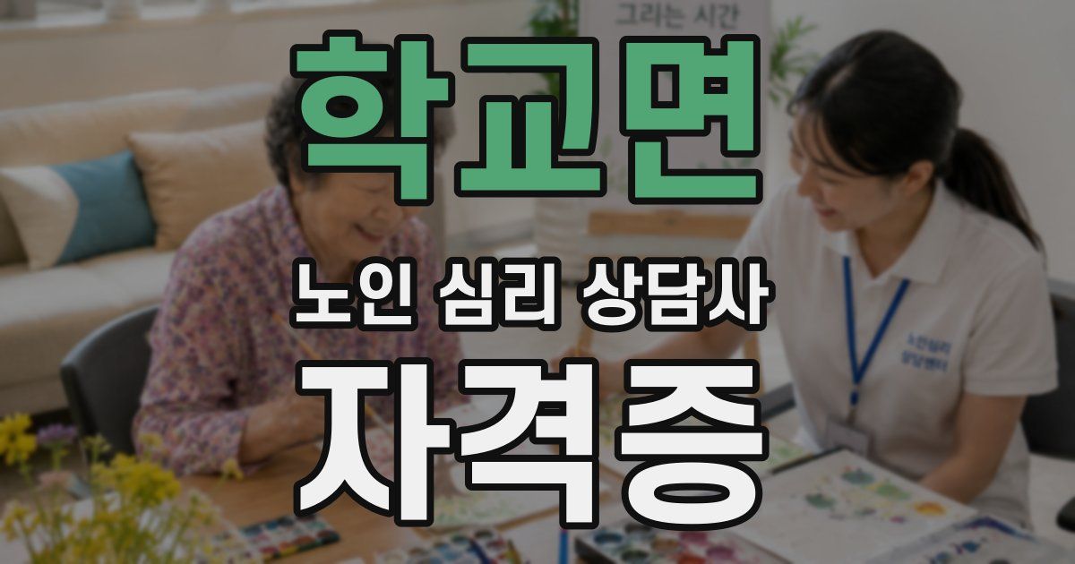 학교면 노인 심리 상담사 자격증