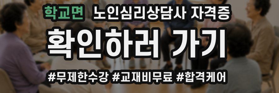 학교면 노인 심리 상담사 자격증