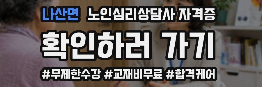 나산면 노인 심리 상담사 자격증