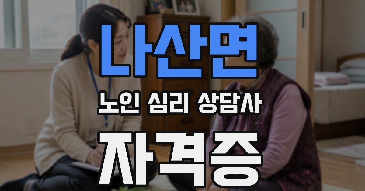 나산면 노인 심리 상담사 자격증