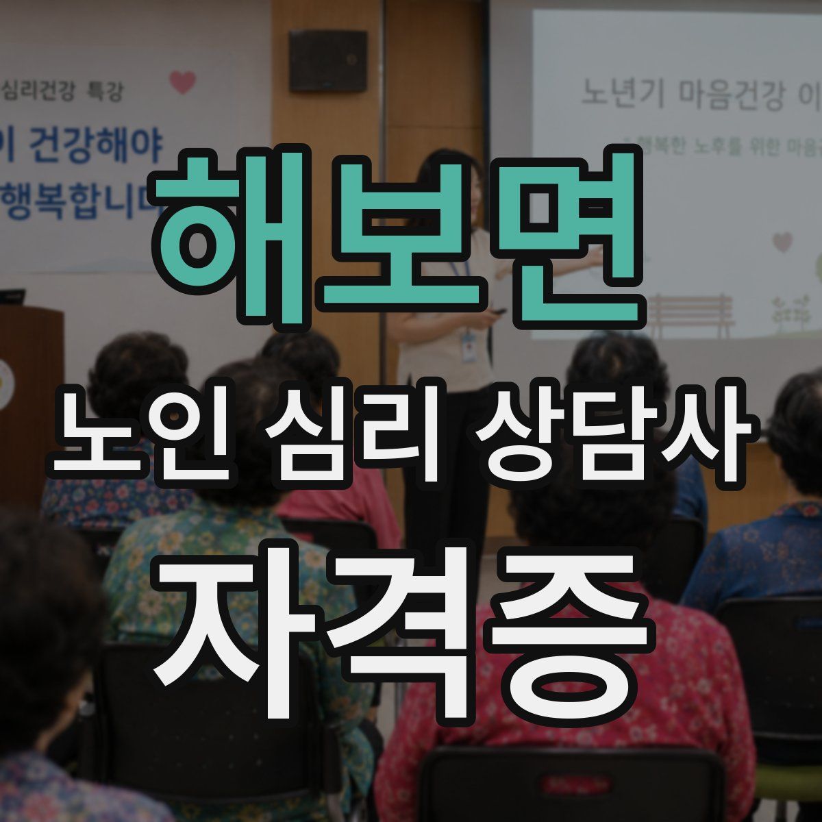 해보면 노인 심리 상담사 자격증