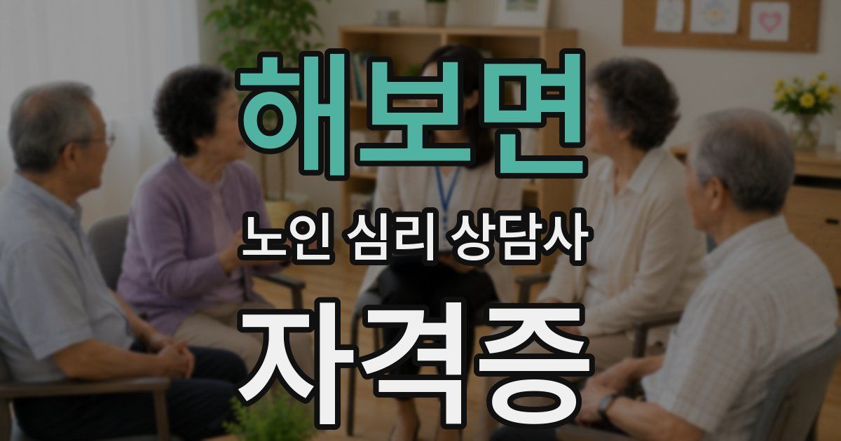 해보면 노인 심리 상담사 자격증