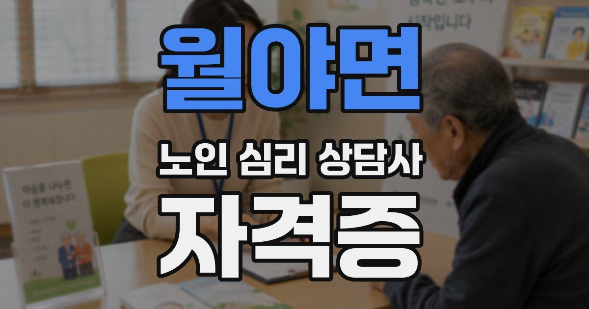 월야면 노인 심리 상담사 자격증