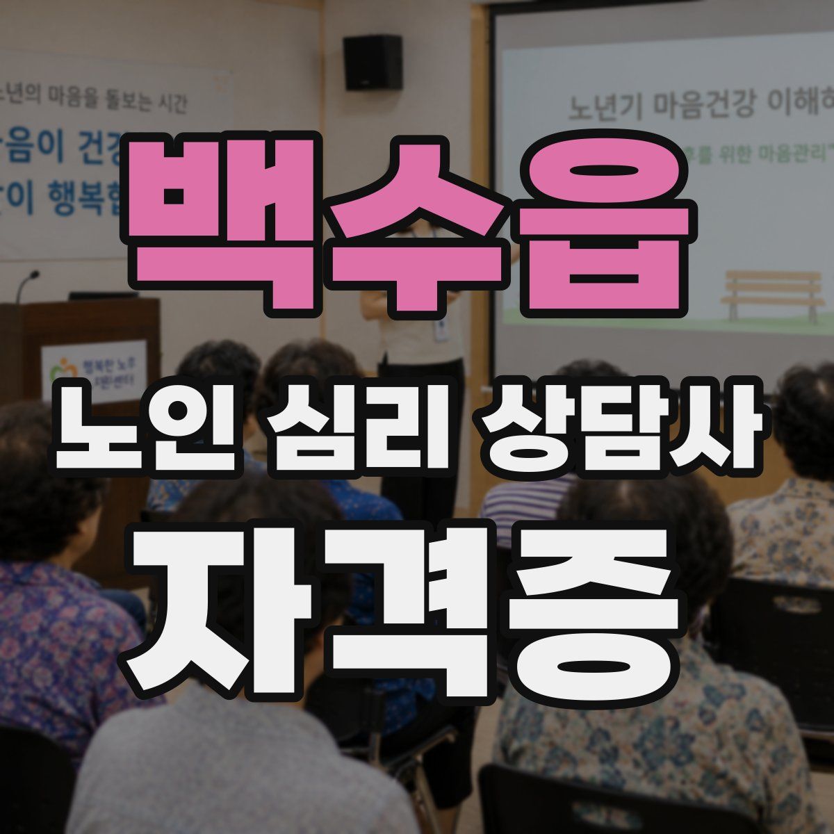 백수읍 노인 심리 상담사 자격증