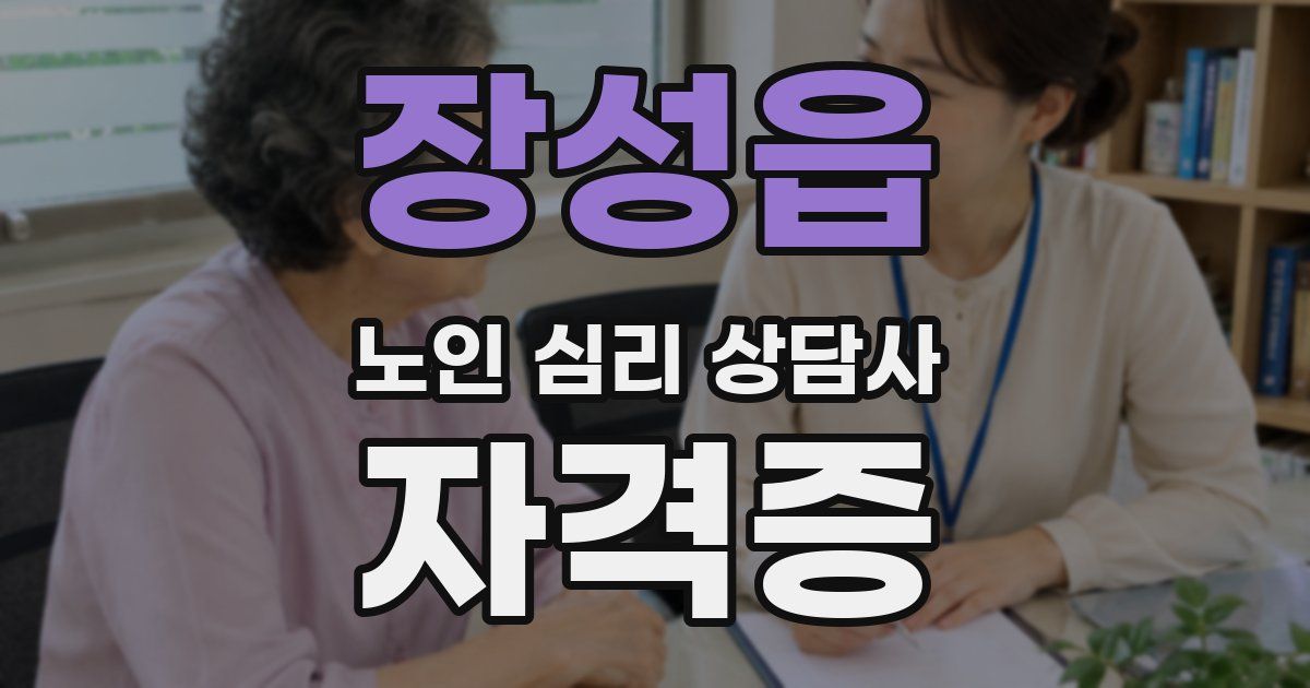 장성읍 노인 심리 상담사 자격증
