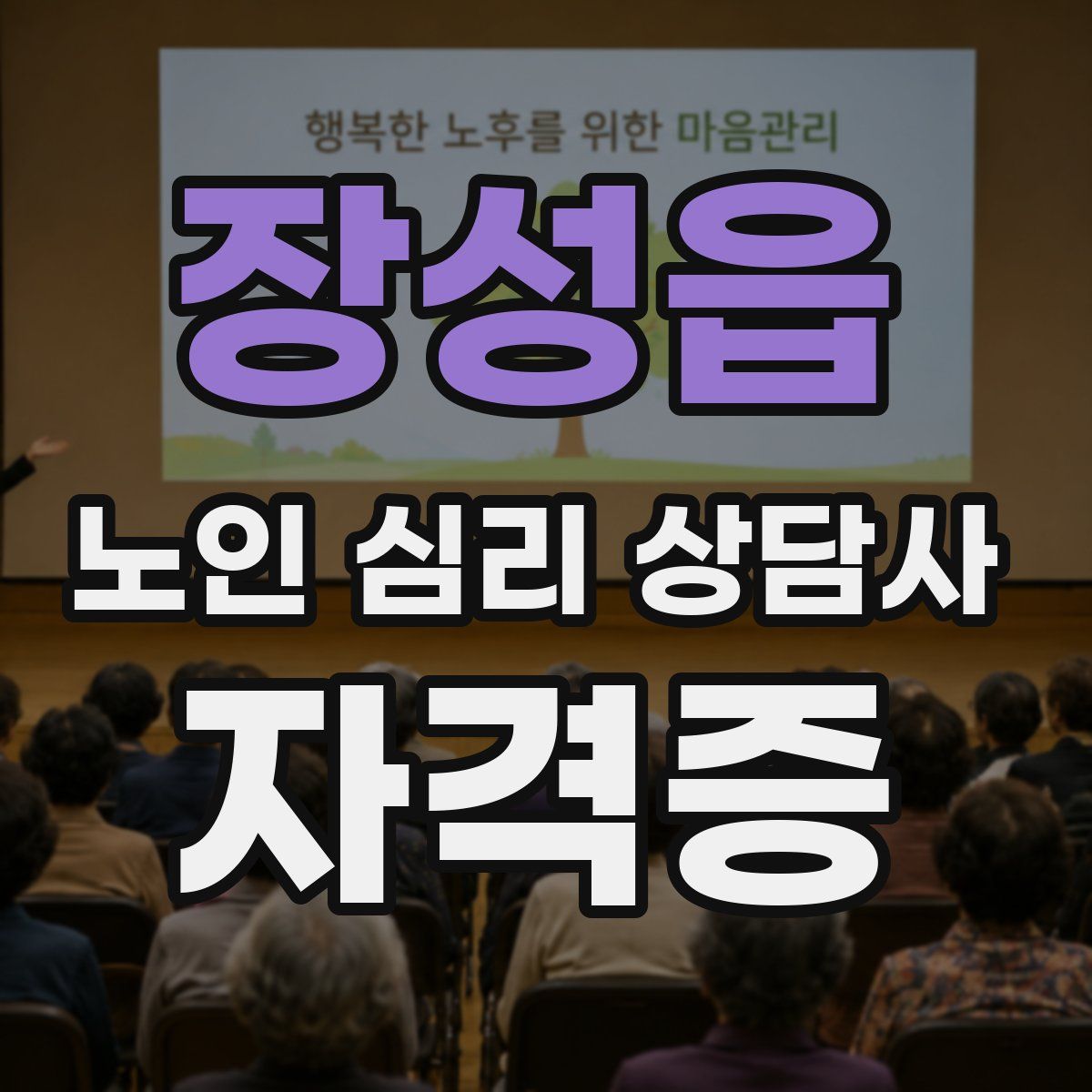 장성읍 노인 심리 상담사 자격증