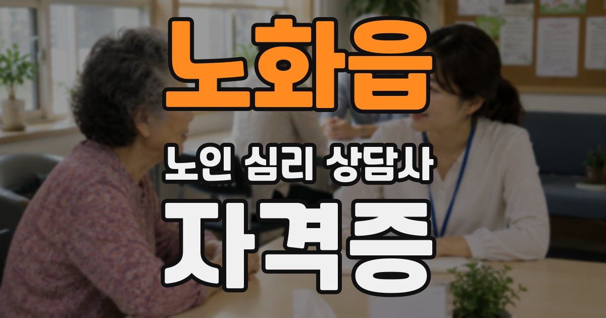 노화읍 노인 심리 상담사 자격증