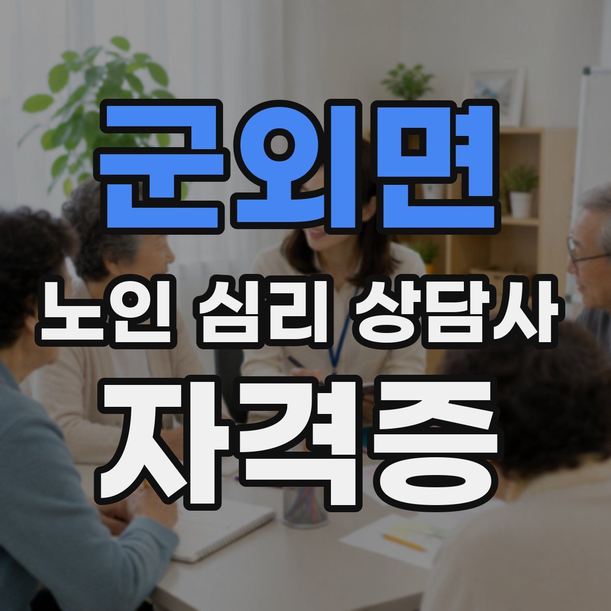 군외면 노인 심리 상담사 자격증