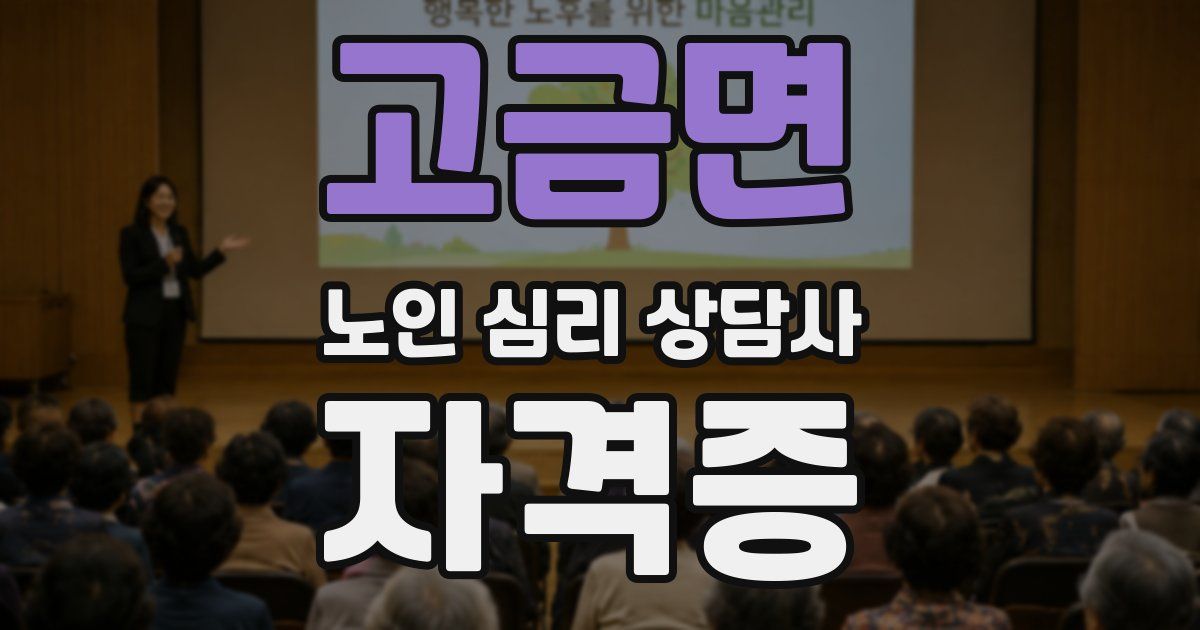 고금면 노인 심리 상담사 자격증