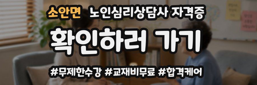 소안면 노인 심리 상담사 자격증