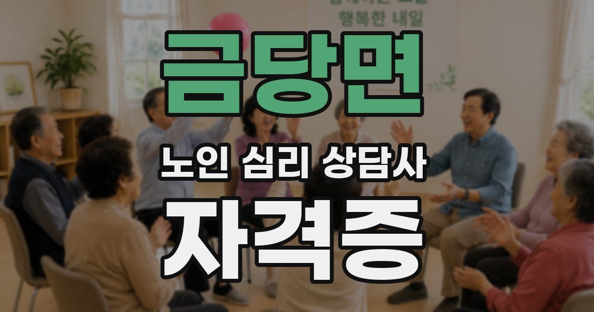 금당면 노인 심리 상담사 자격증