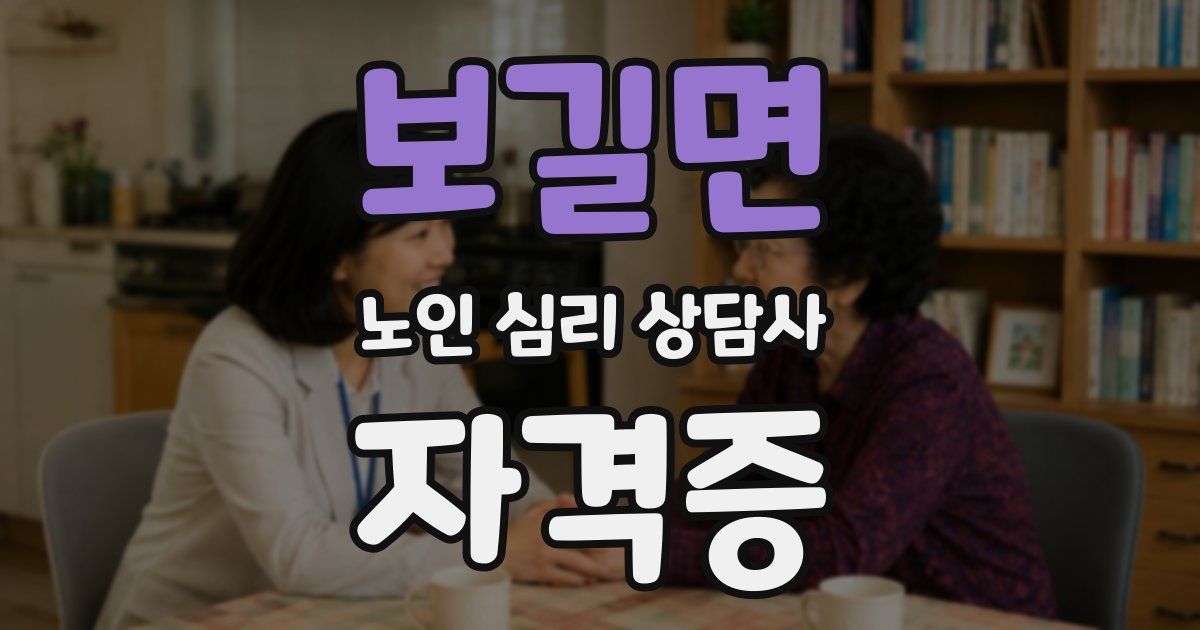 보길면 노인 심리 상담사 자격증