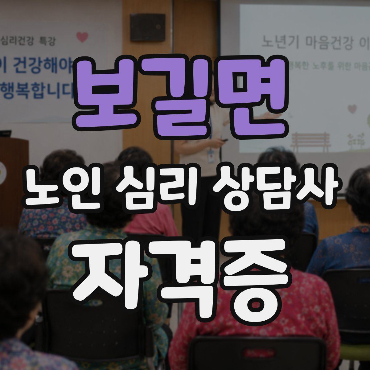 보길면 노인 심리 상담사 자격증