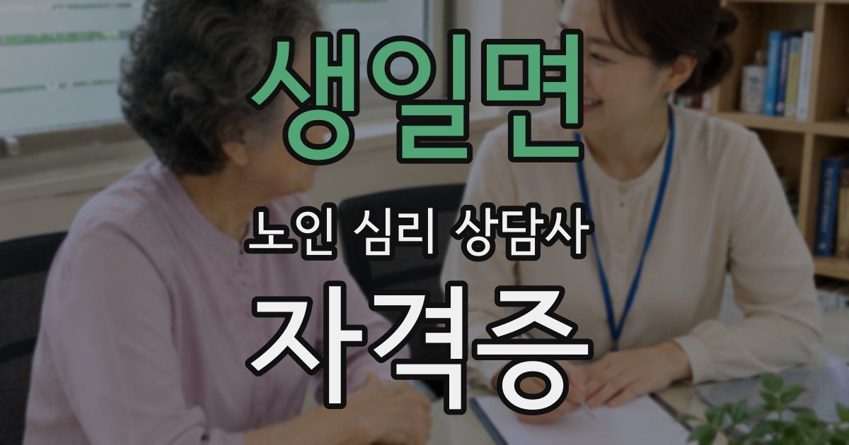 생일면 노인 심리 상담사 자격증