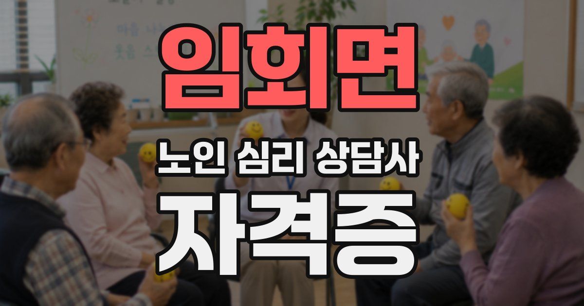 임회면 노인 심리 상담사 자격증