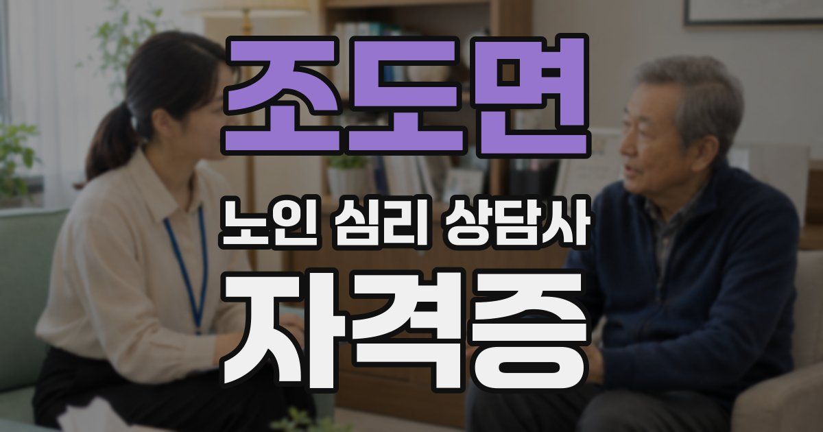 조도면 노인 심리 상담사 자격증