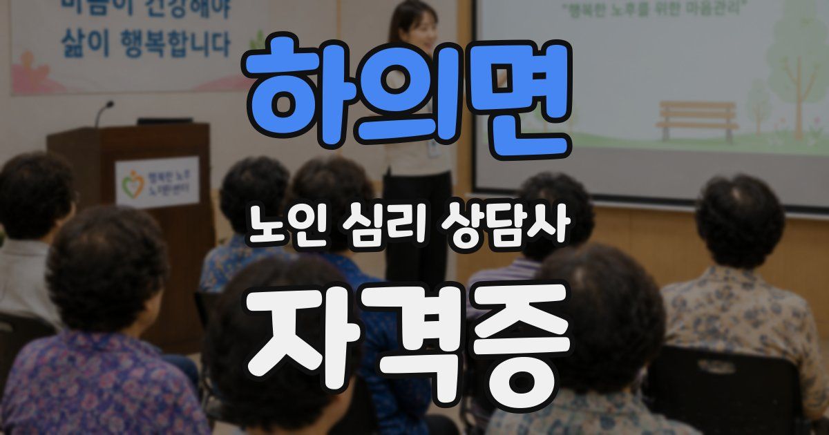 하의면 노인 심리 상담사 자격증