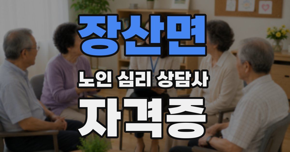 장산면 노인 심리 상담사 자격증