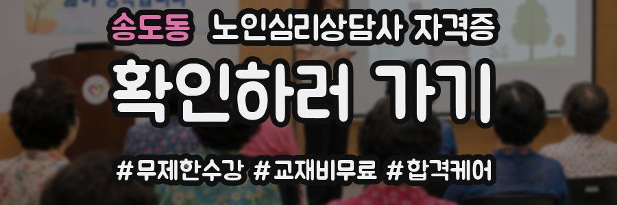 송도동 노인 심리 상담사 자격증