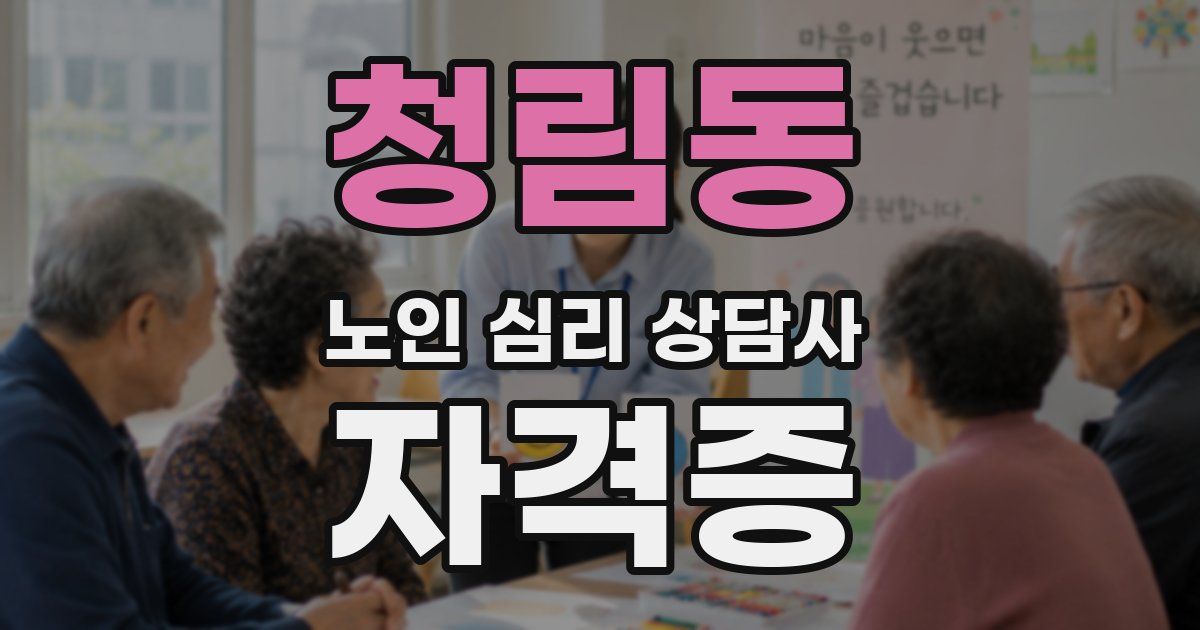 청림동 노인 심리 상담사 자격증