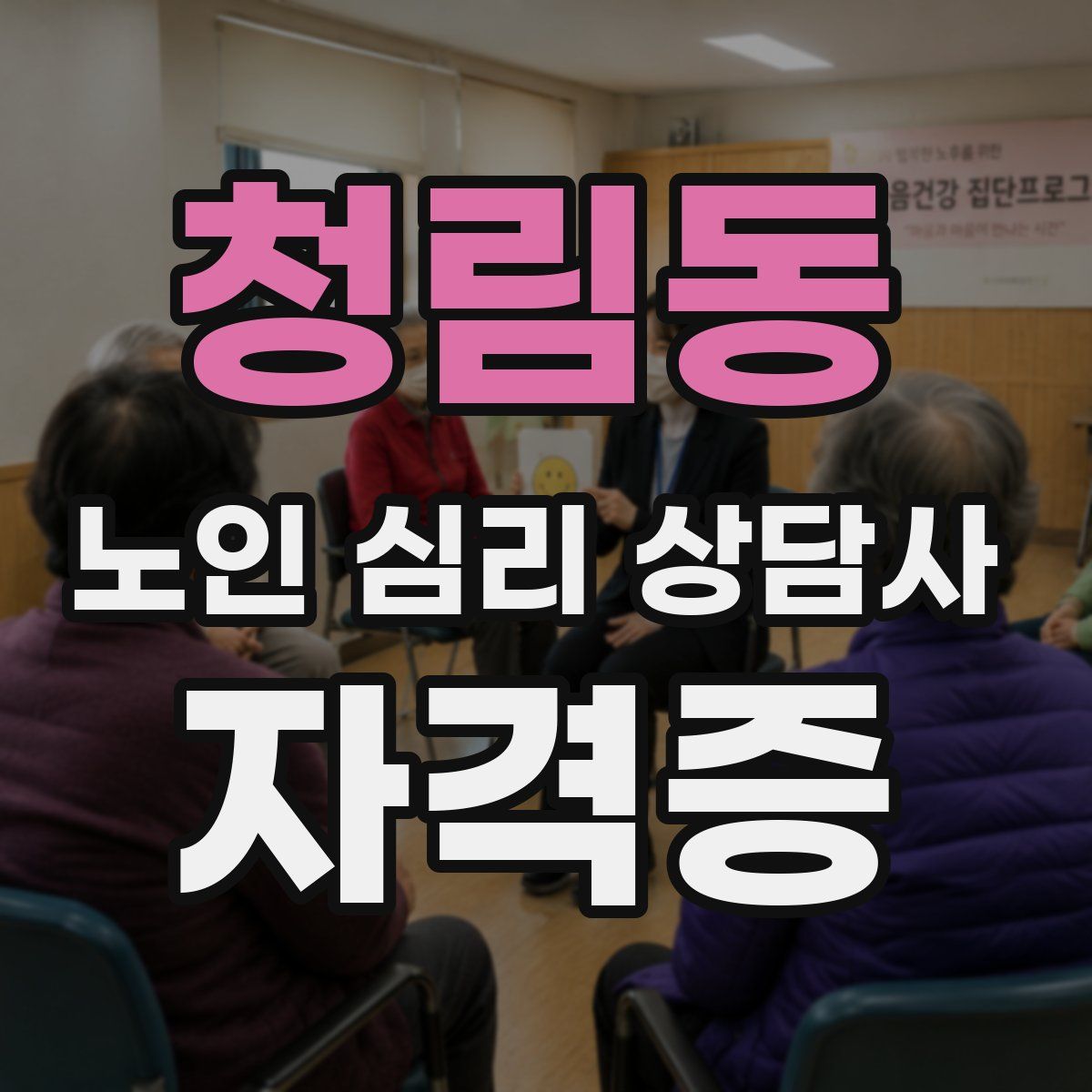 청림동 노인 심리 상담사 자격증