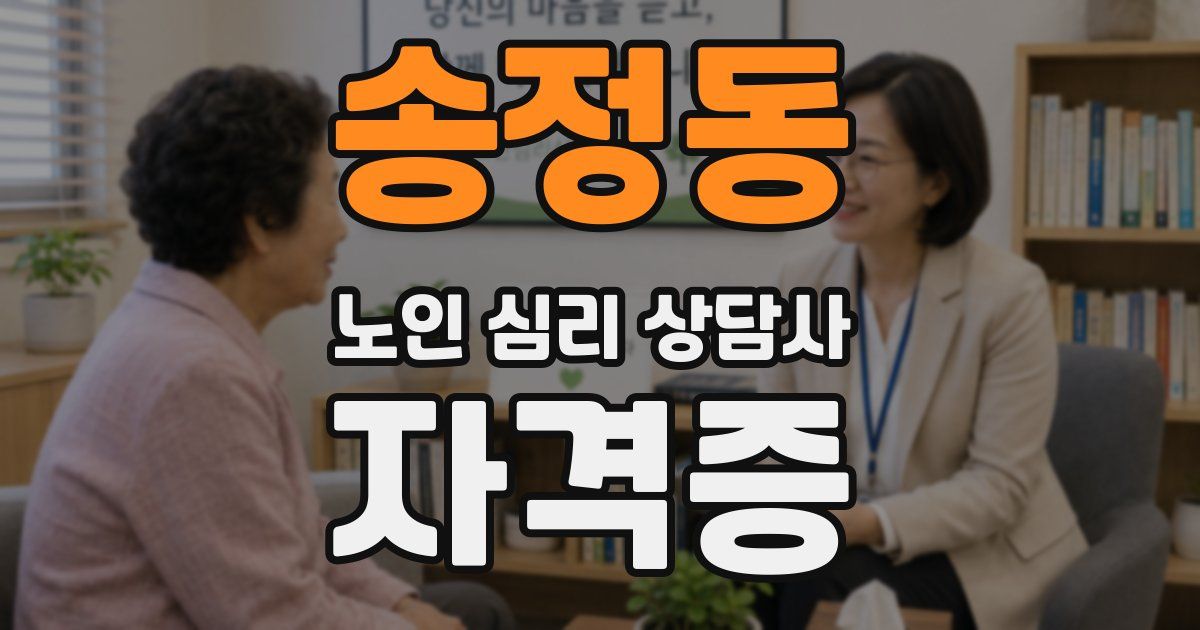 송정동 노인 심리 상담사 자격증