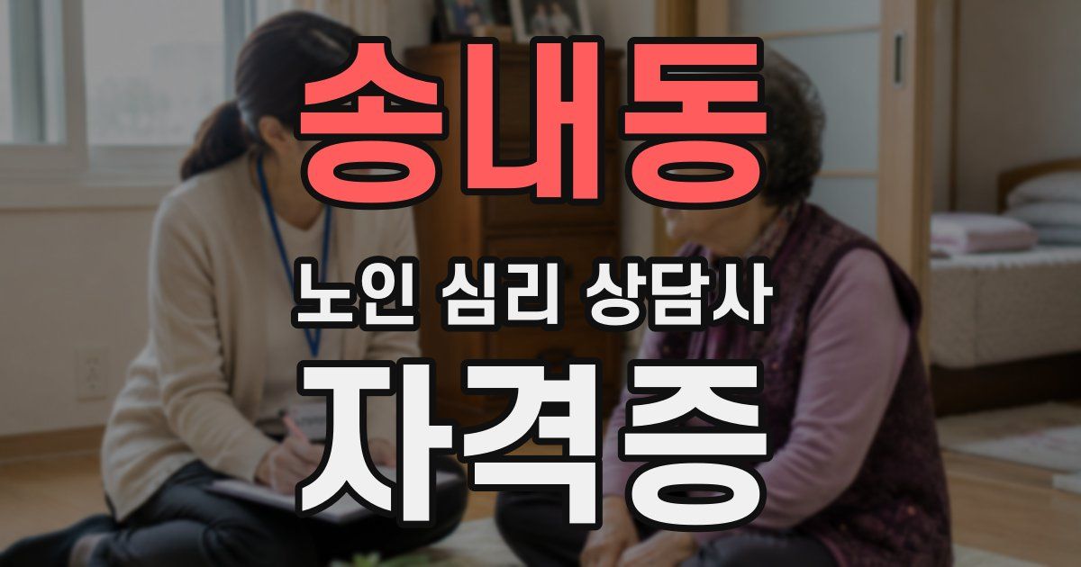 송내동 노인 심리 상담사 자격증