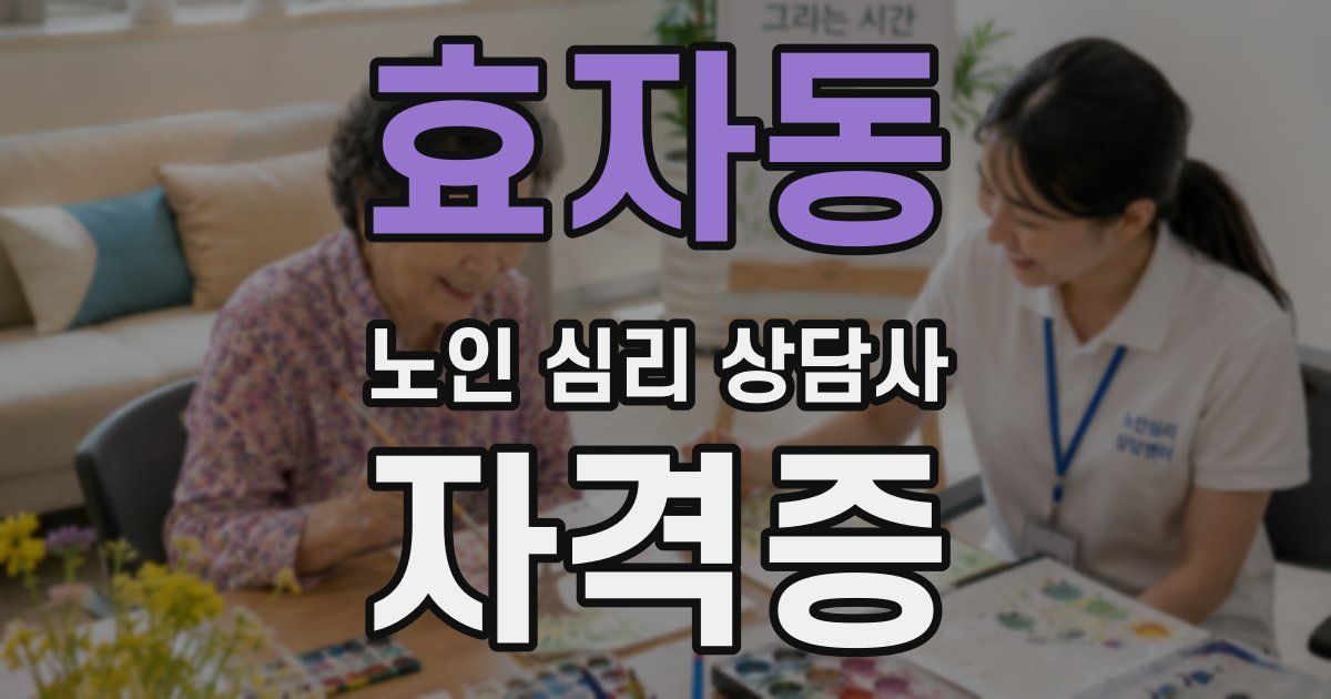효자동 노인 심리 상담사 자격증
