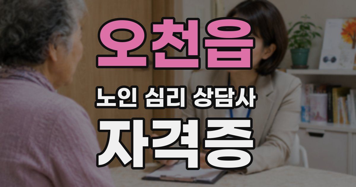오천읍 노인 심리 상담사 자격증