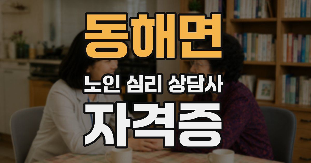 동해면 노인 심리 상담사 자격증