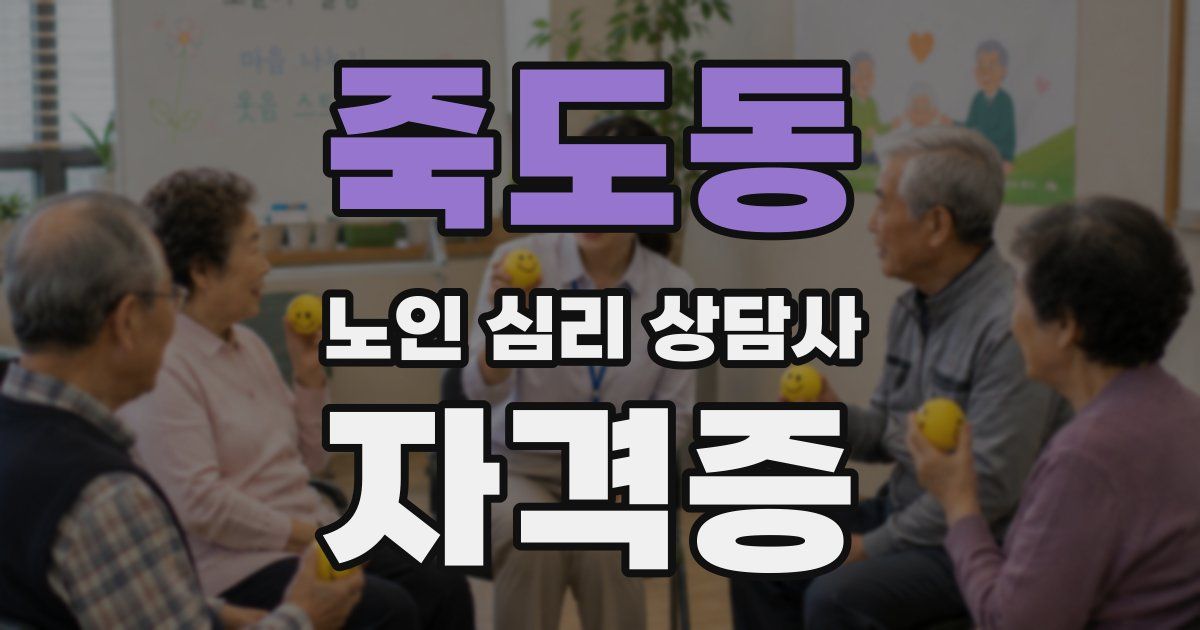 죽도동 노인 심리 상담사 자격증