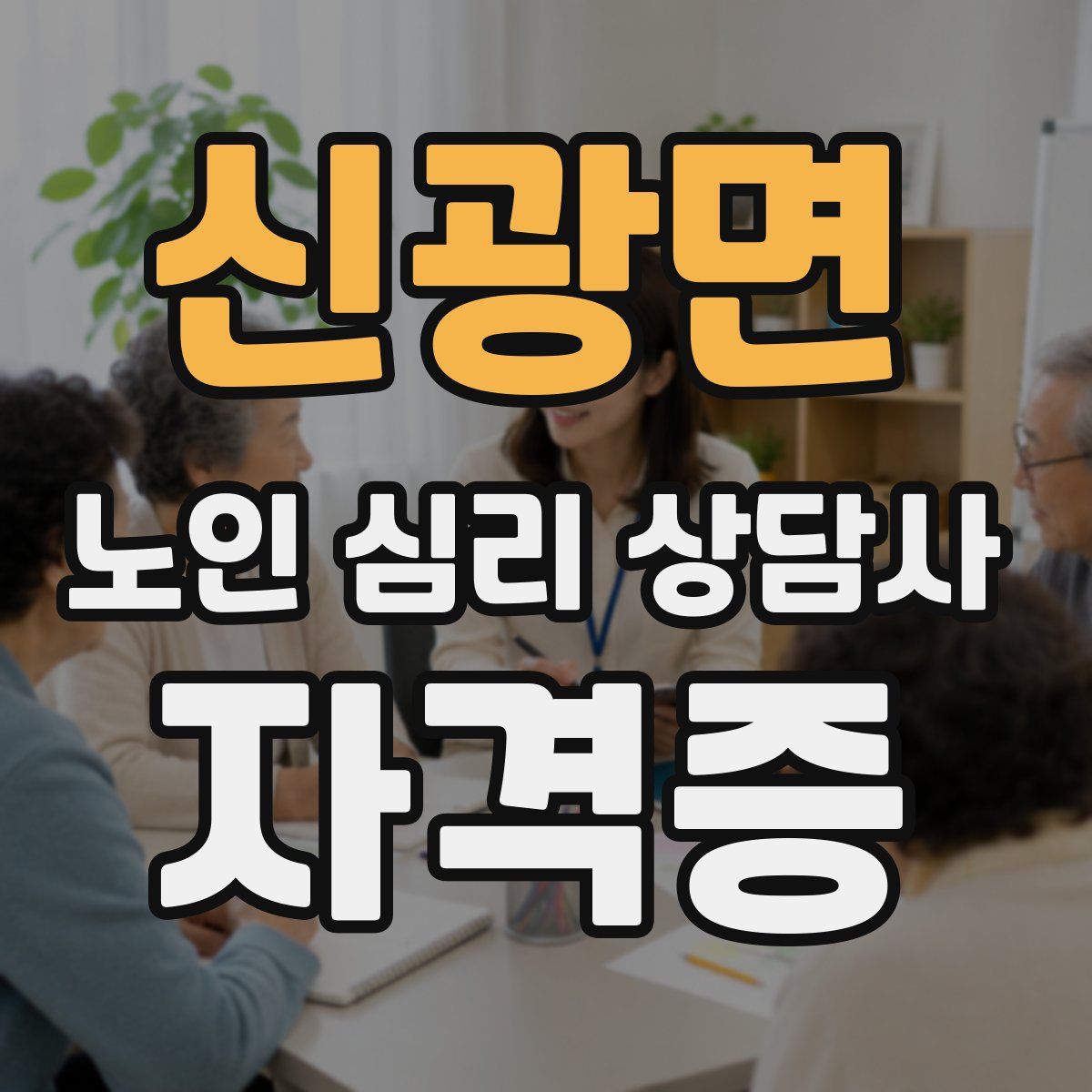 신광면 노인 심리 상담사 자격증