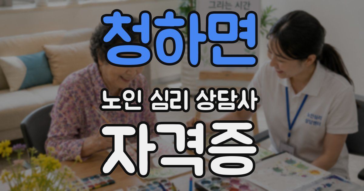 청하면 노인 심리 상담사 자격증