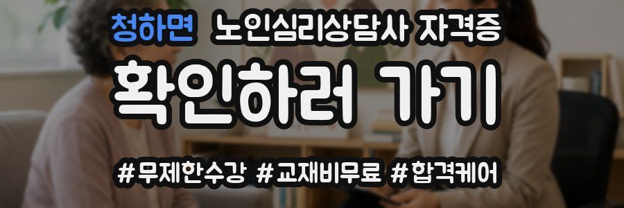 청하면 노인 심리 상담사 자격증