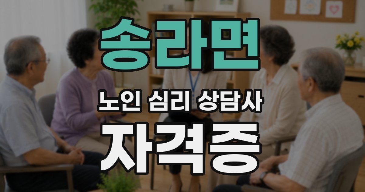 송라면 노인 심리 상담사 자격증