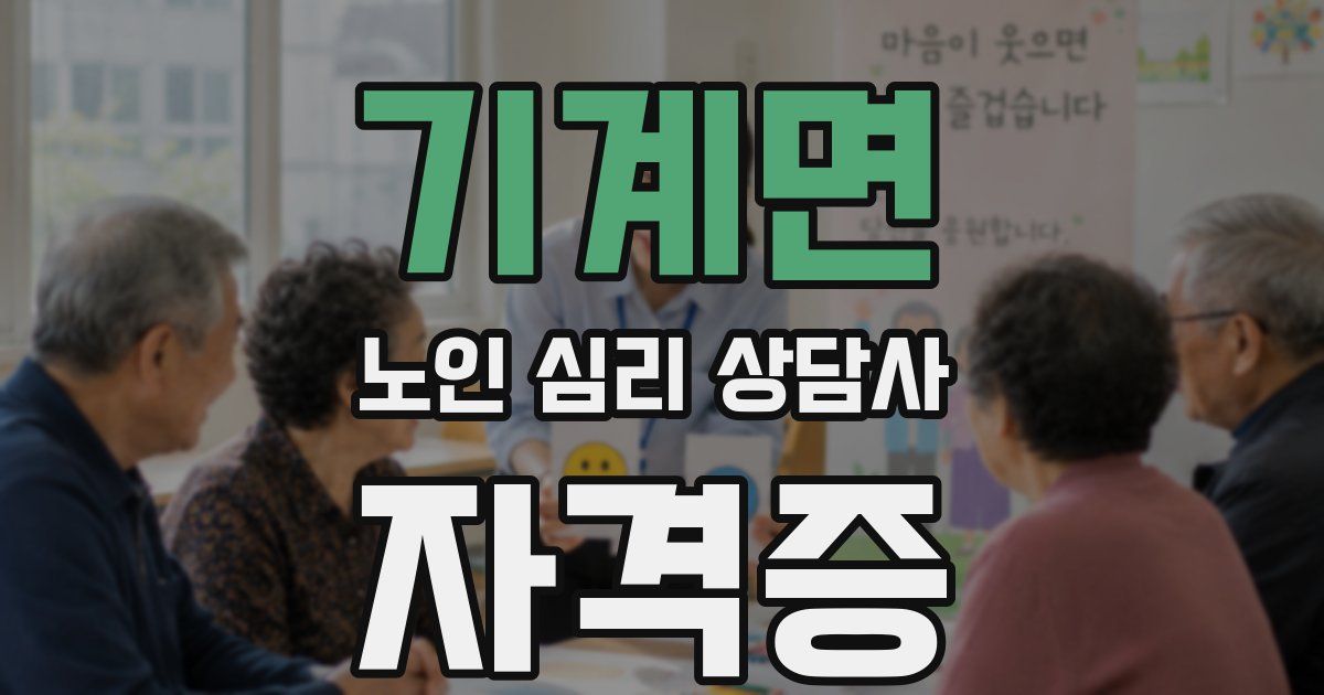 기계면 노인 심리 상담사 자격증