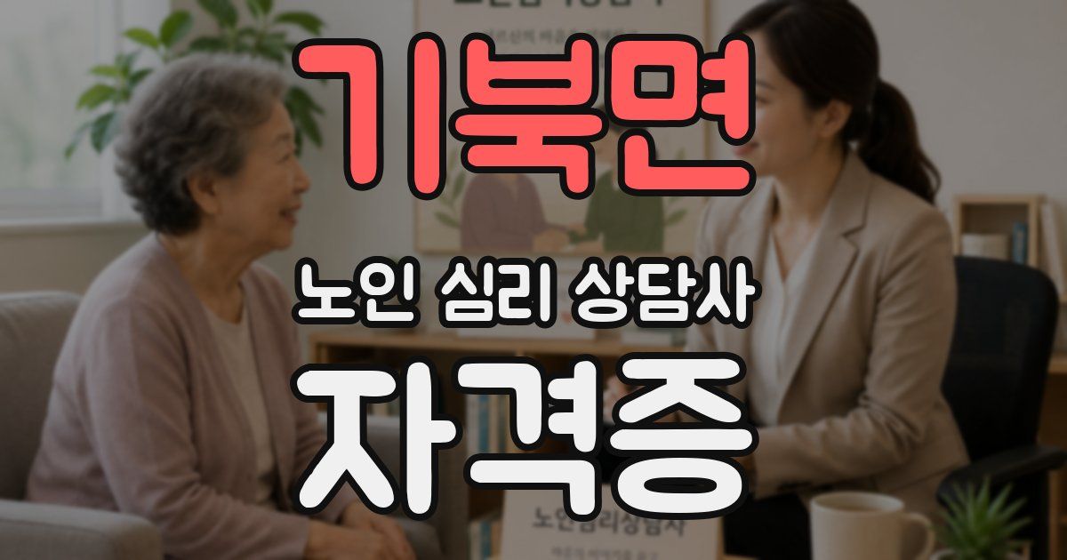 기북면 노인 심리 상담사 자격증