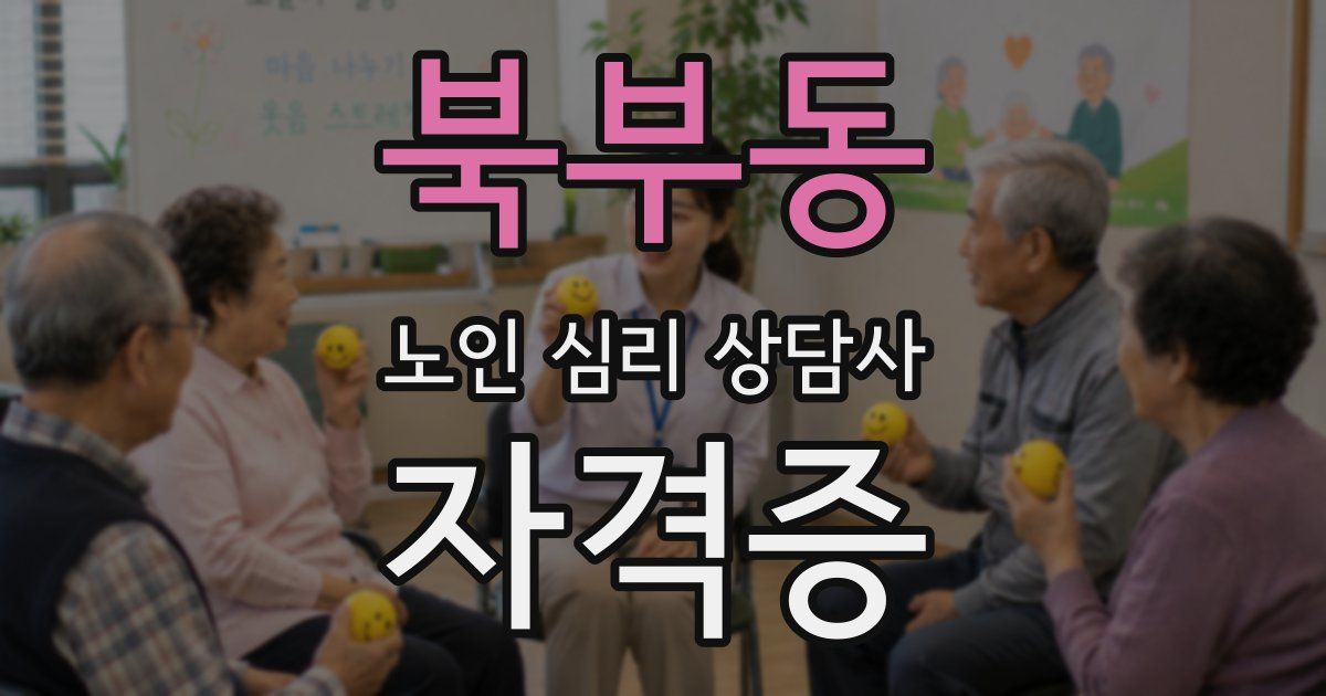 북부동 노인 심리 상담사 자격증