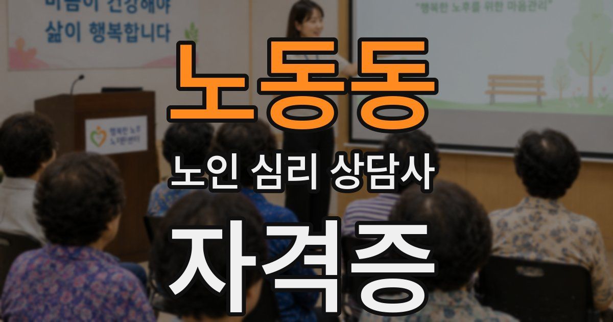 노동동 노인 심리 상담사 자격증