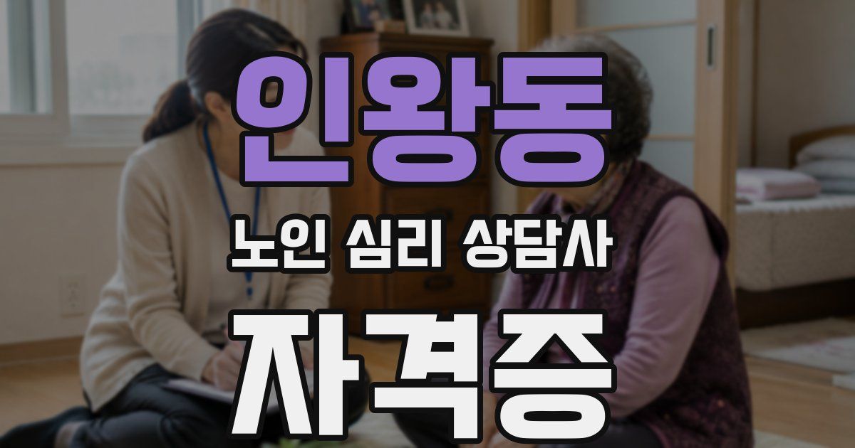 인왕동 노인 심리 상담사 자격증