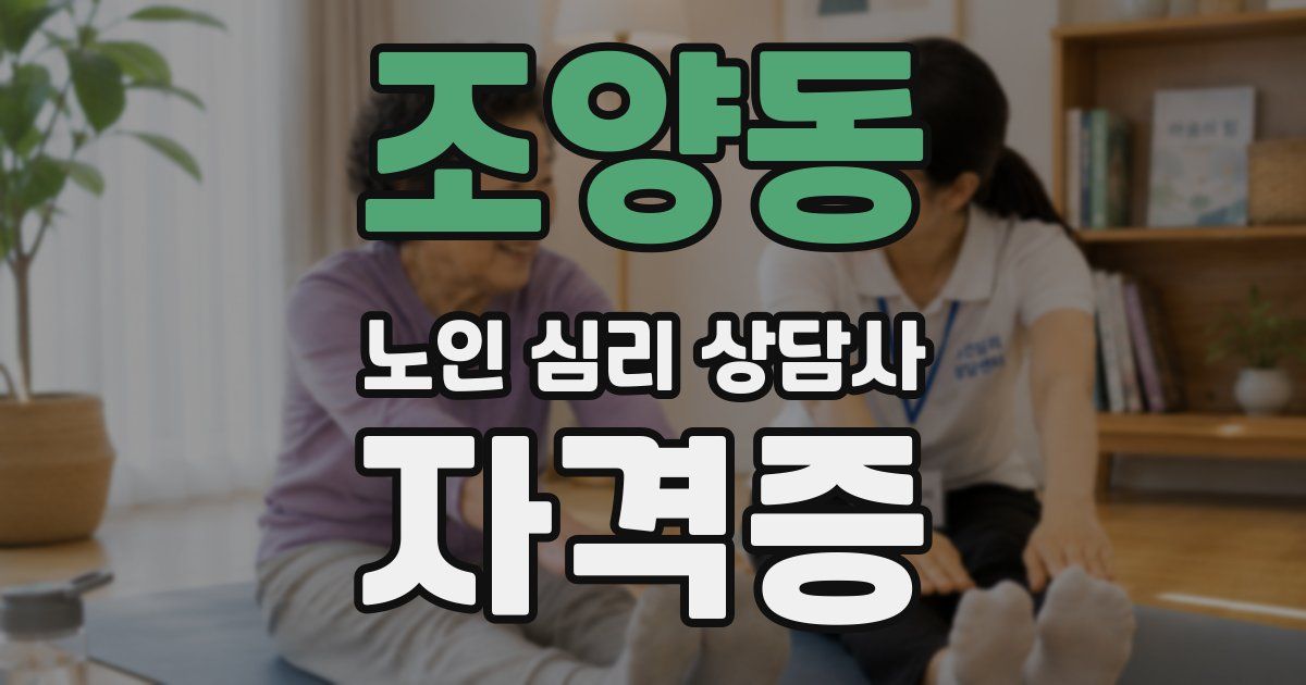 조양동 노인 심리 상담사 자격증