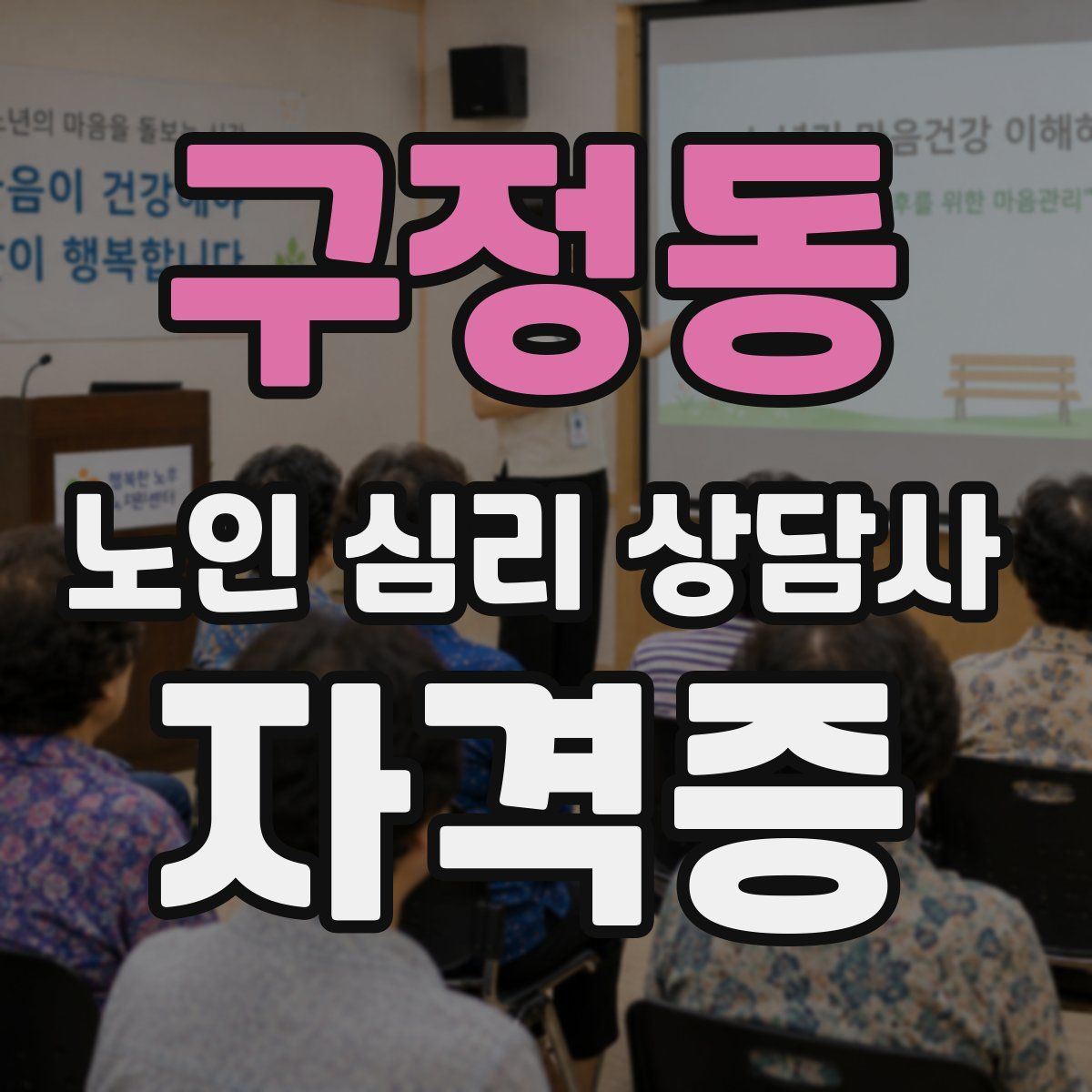구정동 노인 심리 상담사 자격증