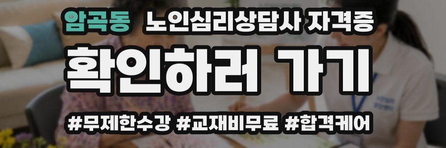 암곡동 노인 심리 상담사 자격증