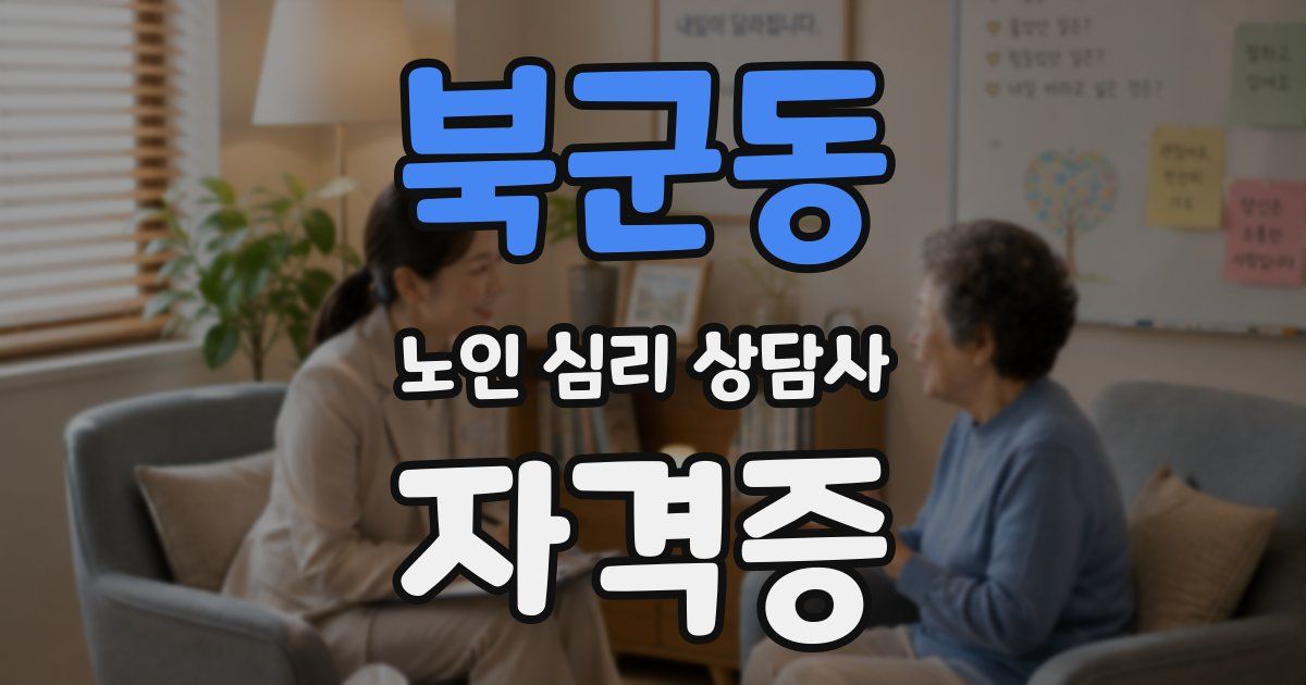북군동 노인 심리 상담사 자격증