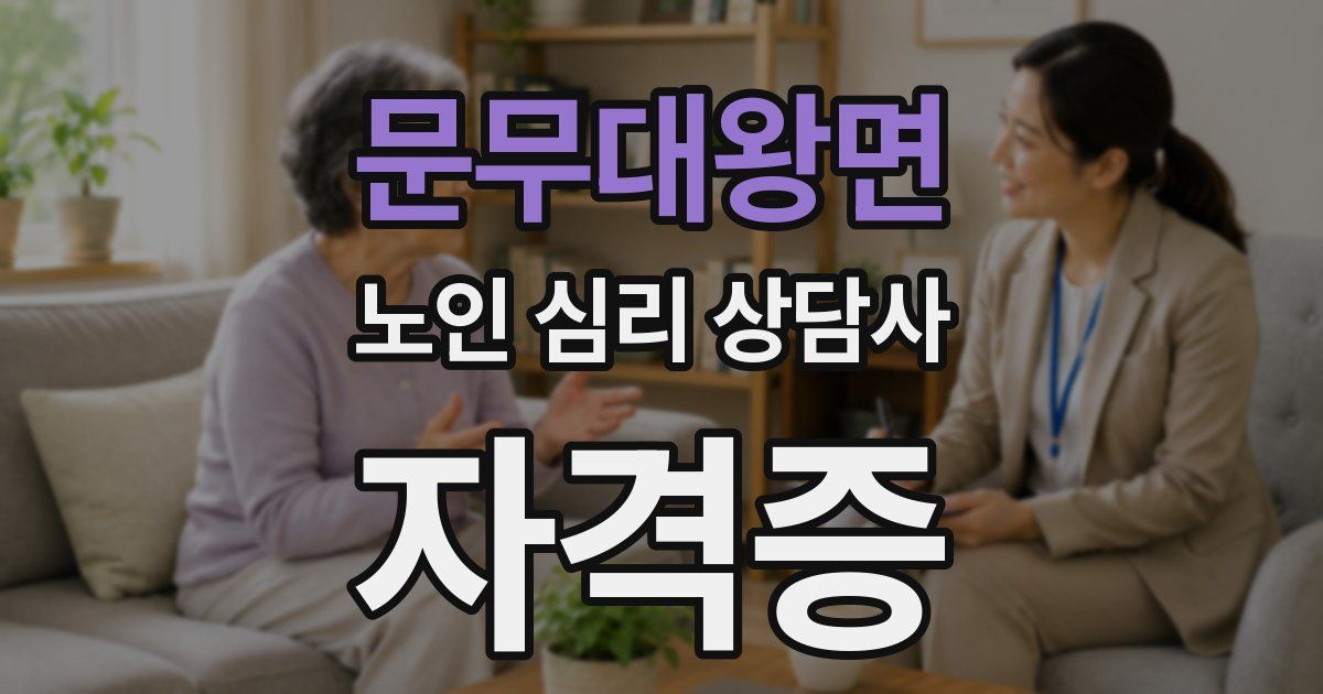 문무대왕면 노인 심리 상담사 자격증
