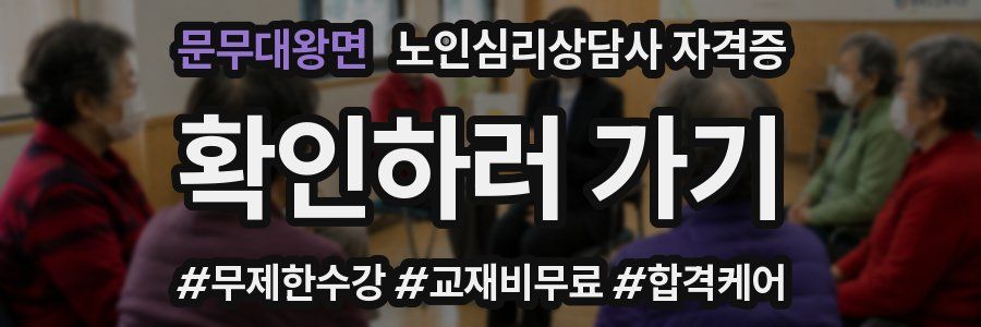 문무대왕면 노인 심리 상담사 자격증