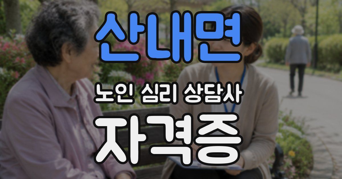 산내면 노인 심리 상담사 자격증