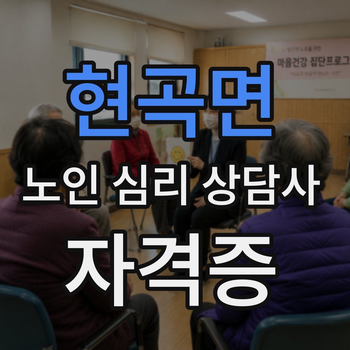 현곡면 노인 심리 상담사 자격증