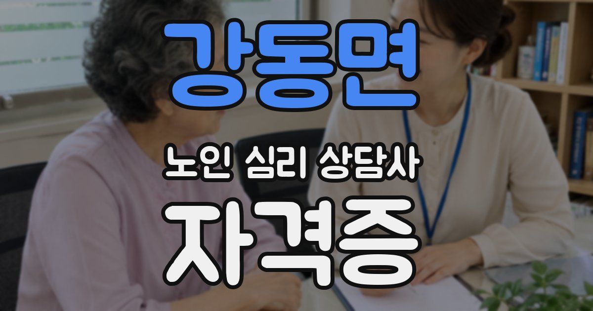 강동면 노인 심리 상담사 자격증